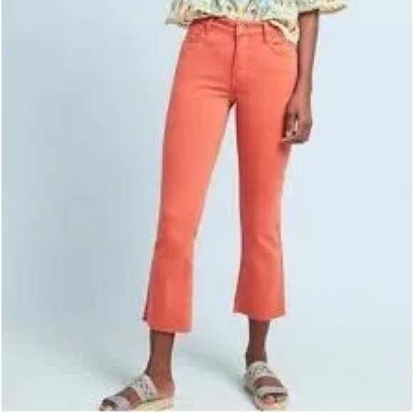 Anthropologie Pilcro Orange High Rise Bootcut Raw Hem Jeans Size 26 - Picture 1 of 9